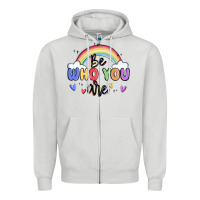 Dove Grey be who you are Zipper Hoodie - MaliasSmallBusiness