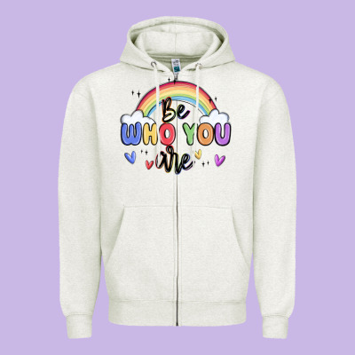 Be Who You Are Zipper Hoodie Designed By Maliassmallbusiness