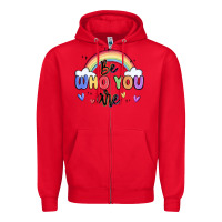 Red be who you are Zipper Hoodie - MaliasSmallBusiness