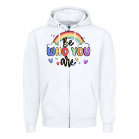 White be who you are Zipper Hoodie - MaliasSmallBusiness