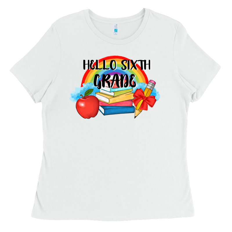 Back To School Hello Sixth Grade 3200x2400 Ladies Tee by AdoDesignShop | Teevron