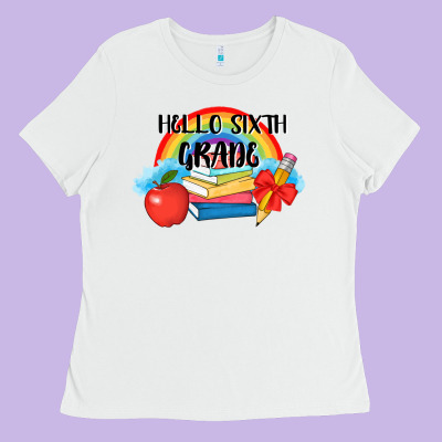 Back To School Hello Sixth Grade 3200x2400 Ladies Tee Designed By Adodesignshop