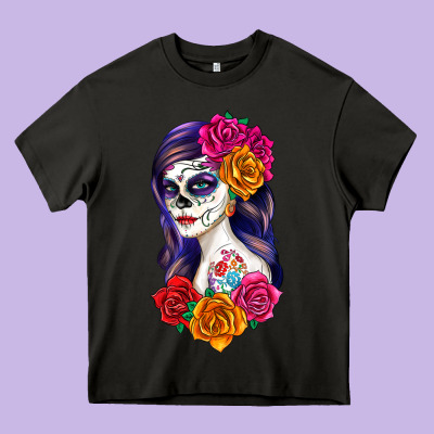 Heavy Core Tee sugar skull girl