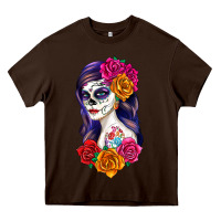 Chocolate Brown sugar skull girl Heavy Core Tee - RanaPortraitStore