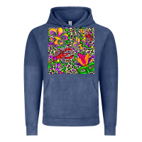 Vintage Denim mardi gras crawfish leopard  seamless pattern Vintage Hoodie - FaDigitalArtStudio