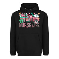 Black Nurse Life Truck Heavyweight Hoodie - BundleAndBundleShop
