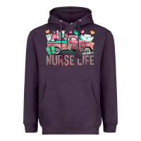 Plum Nurse Life Truck Heavyweight Hoodie - BundleAndBundleShop