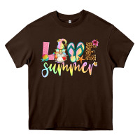 Chocolate Brown love summer with gnome Heavy Core Tee - Artiststas