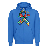True Royal autism puzzle ribbon Zipper Hoodie - MaliasSmallBusiness