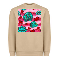 Mushroom valentines day turquoise gemstone  and hearts Heavyweight Sweatshirt - BundleAndBundleShop