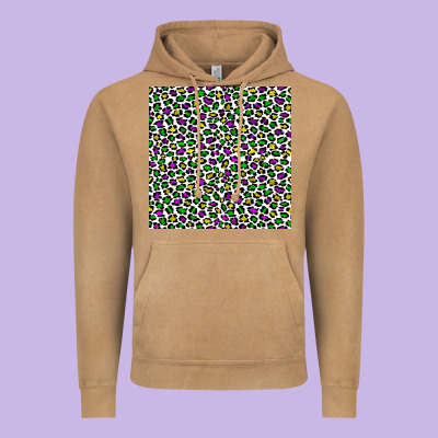 Mardi Gras Leopard  Seamless Pattern Vintage Hoodie Designed By Fadigitalartstudio