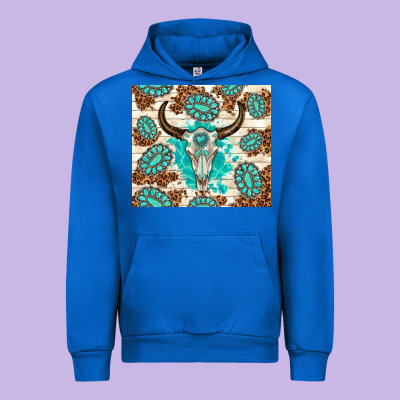 Gemstone Bull Skull Leopard Urban Hoodie Designed By Tumblerdesignbyshophia
