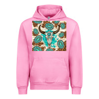 Fuchsia Pink gemstone bull skull leopard Urban Hoodie - TumblerDesignByShophia