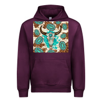 Mauve Wine gemstone bull skull leopard Urban Hoodie - TumblerDesignByShophia