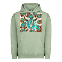 Pigment Oil Green gemstone bull skull leopard Urban Hoodie - TumblerDesignByShophia