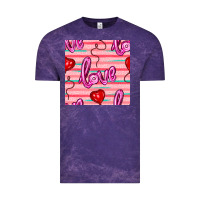 Cloud Purple valentines day heart and love balloons seamless pattern Vintage Tee - BundleAndBundleShop