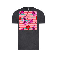 Vintage Black valentines day heart and love balloons seamless pattern Vintage Tee - BundleAndBundleShop