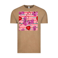 Vintage Coffee valentines day heart and love balloons seamless pattern Vintage Tee - BundleAndBundleShop