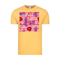 Vintage Mustard valentines day heart and love balloons seamless pattern Vintage Tee - BundleAndBundleShop