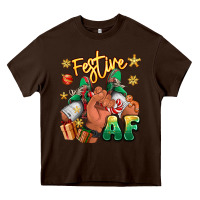 Chocolate Brown festive af christmas black man sneakers Heavy Core Tee - RanaPortraitStore
