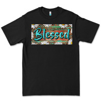 Black Blessed With Daisy And Leopard Premium Tee - RanaPortraitStore
