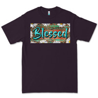 Plum Blessed With Daisy And Leopard Premium Tee - RanaPortraitStore