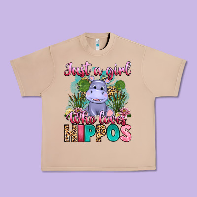 Just A Girl Who Loves Hippos Urban Heavy Tee Designed By Artiststas