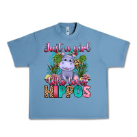 Pebble Blue just a girl who loves hippos Urban Heavy Tee - Artiststas