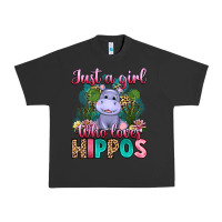 Pigment Black just a girl who loves hippos Urban Heavy Tee - Artiststas