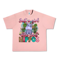 Salmon just a girl who loves hippos Urban Heavy Tee - Artiststas
