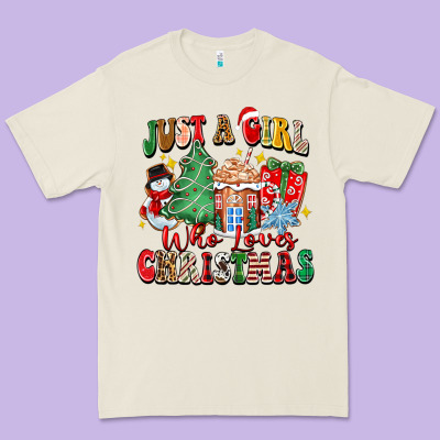Just A Girl Who Loves Christmas Premium Tee Designed By Zillion Design Studio