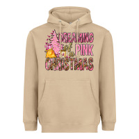 Mushroom Dreaming Of A Pink Christmas Heavyweight Hoodie - BundleAndBundleShop