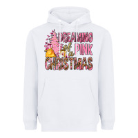 White Dreaming Of A Pink Christmas Heavyweight Hoodie - BundleAndBundleShop