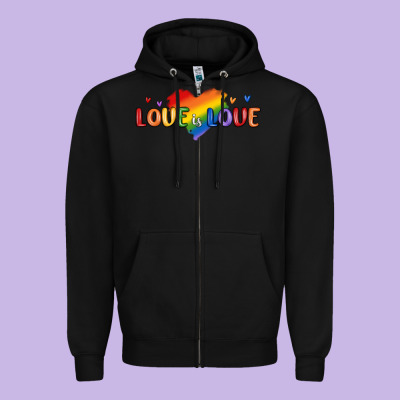 Love Is Love Lgbtq Zipper Hoodie Designed By Maliassmallbusiness