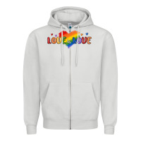 Dove Grey love is love lgbtq Zipper Hoodie - MaliasSmallBusiness