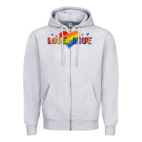 Heather Grey love is love lgbtq Zipper Hoodie - MaliasSmallBusiness