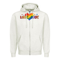 Oatmeal Heather love is love lgbtq Zipper Hoodie - MaliasSmallBusiness