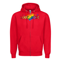 Red love is love lgbtq Zipper Hoodie - MaliasSmallBusiness