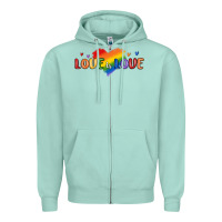 Seafoam love is love lgbtq Zipper Hoodie - MaliasSmallBusiness