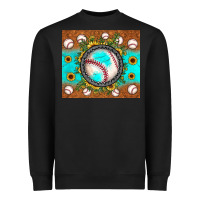 Black baseball turquoise sunflower Heavyweight Sweatshirt - JahusDesignShop