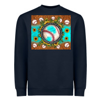 Navy baseball turquoise sunflower Heavyweight Sweatshirt - JahusDesignShop