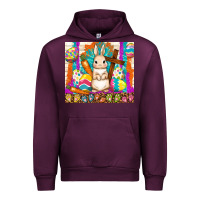 Mauve Wine easter day rabbit Urban Hoodie - TumblerDesignByShophia
