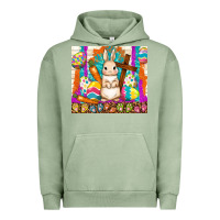 Pigment Oil Green easter day rabbit Urban Hoodie - TumblerDesignByShophia