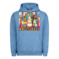 Pigment Pebble Blue easter day rabbit Urban Hoodie - TumblerDesignByShophia