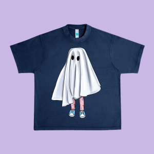 Cute Ghost Urban Heavy Tee Designed By Bundleandbundleshop
