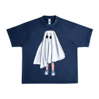 Navy cute ghost Urban Heavy Tee - BundleAndBundleShop
