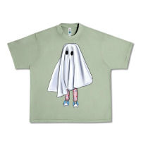Oil Green cute ghost Urban Heavy Tee - BundleAndBundleShop