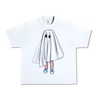 White cute ghost Urban Heavy Tee - BundleAndBundleShop