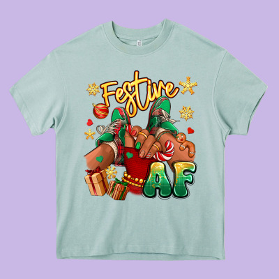 Heavy Core Tee festive af christmas black girl children sneakers