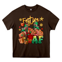 Chocolate Brown festive af christmas black girl children sneakers Heavy Core Tee - RanaPortraitStore